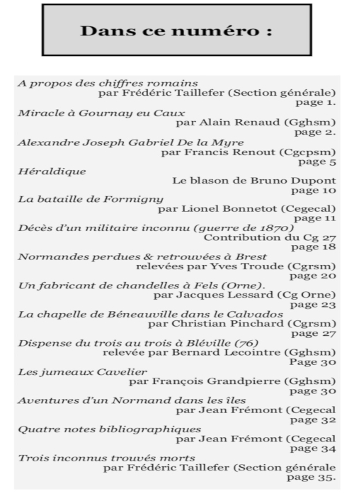 sommaire de la revue