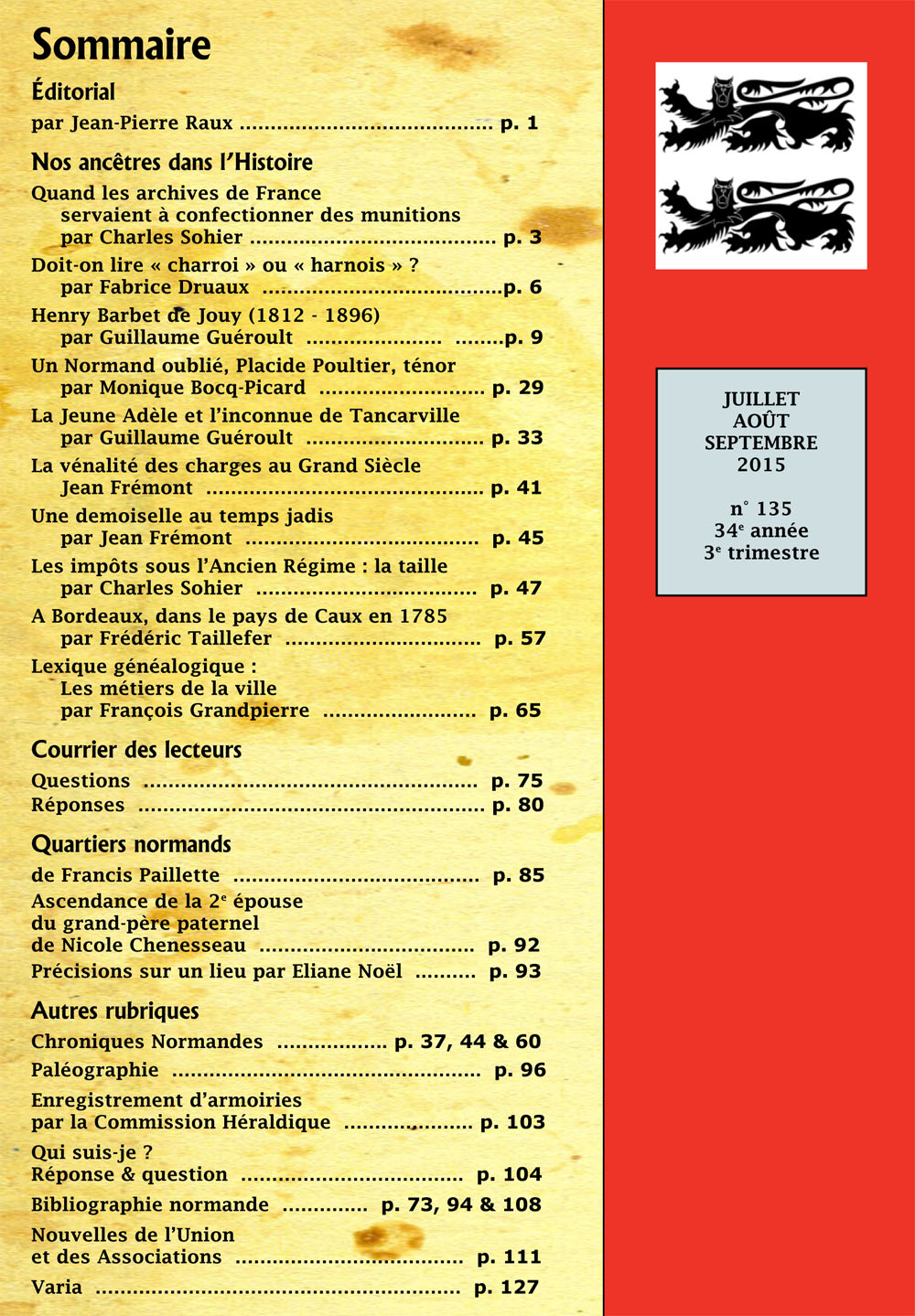 sommaire de la revue