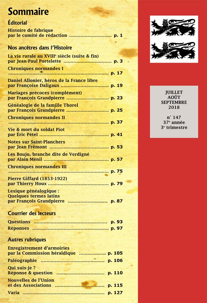 sommaire de la revue