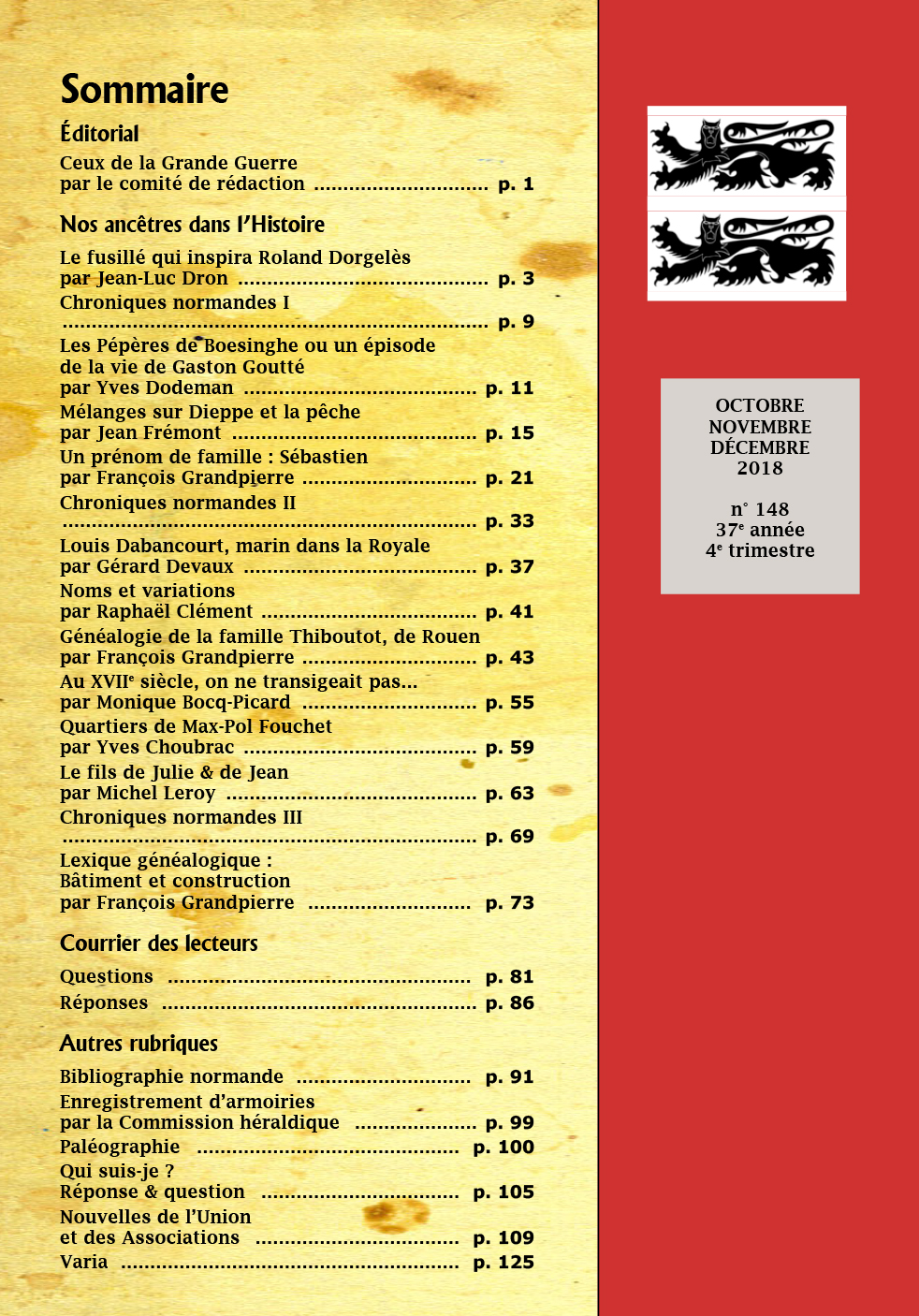 sommaire de la revue