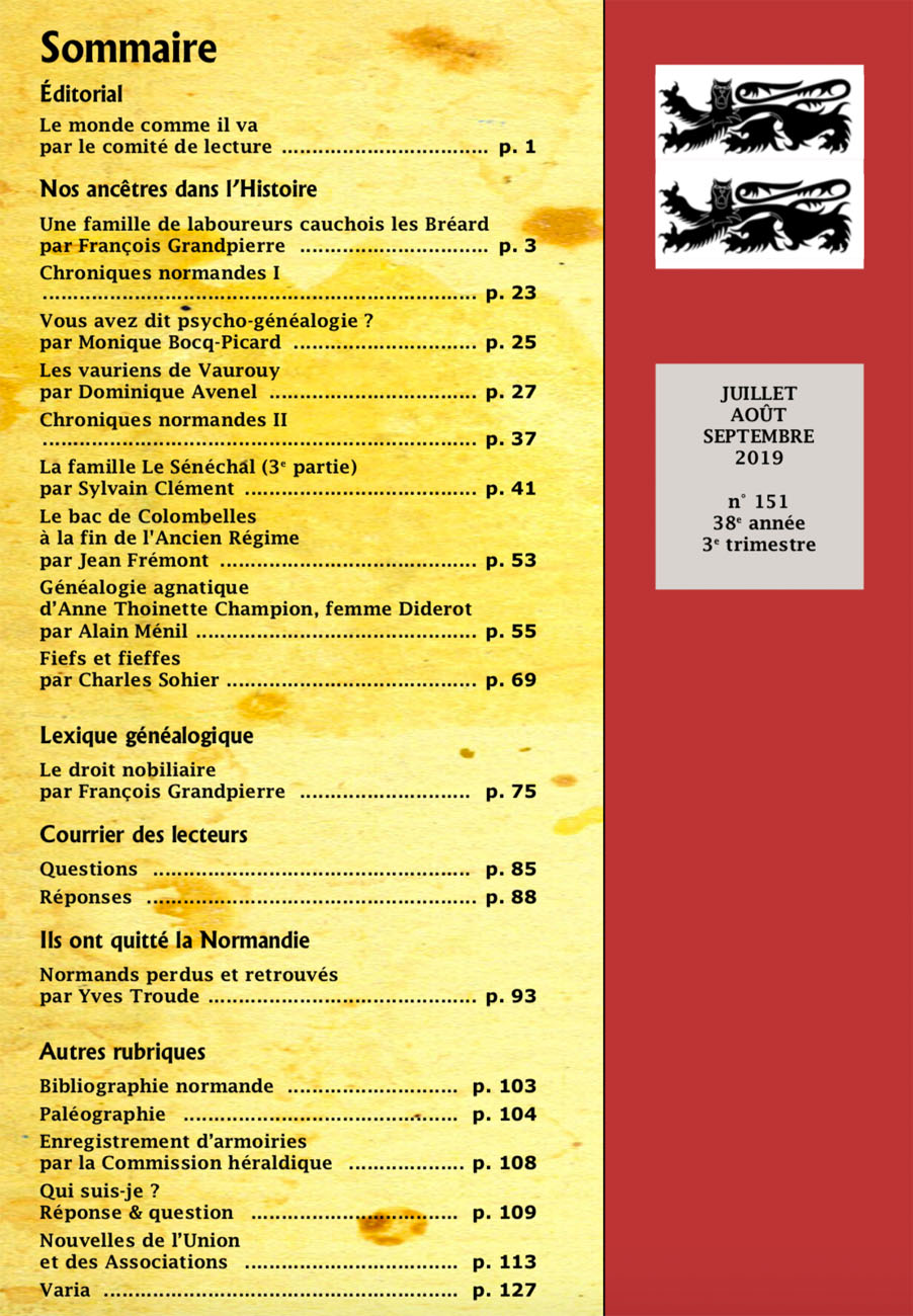sommaire de la revue